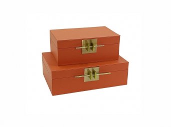 80745 2li Set Dekoratif Kutu Turuncu 21x31cm